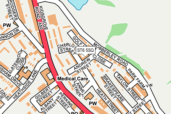 ST6 5SQ map - OS OpenMap – Local (Ordnance Survey)