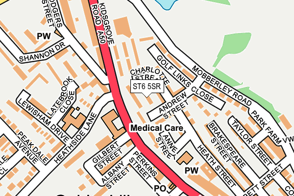 ST6 5SR map - OS OpenMap – Local (Ordnance Survey)