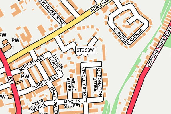 ST6 5SW map - OS OpenMap – Local (Ordnance Survey)