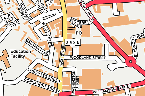 ST6 5TB map - OS OpenMap – Local (Ordnance Survey)