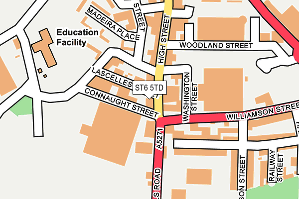 ST6 5TD map - OS OpenMap – Local (Ordnance Survey)