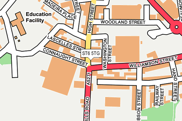 ST6 5TG map - OS OpenMap – Local (Ordnance Survey)