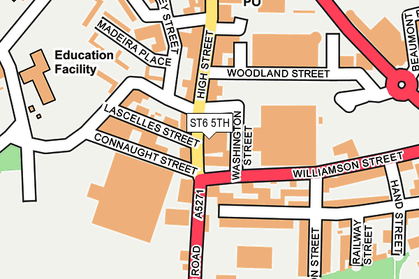 ST6 5TH map - OS OpenMap – Local (Ordnance Survey)