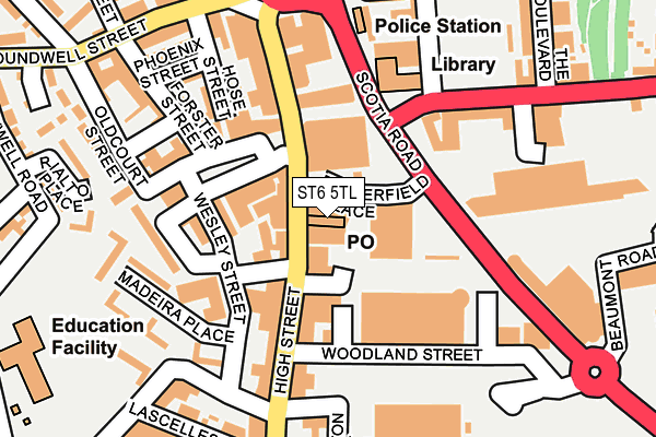 ST6 5TL map - OS OpenMap – Local (Ordnance Survey)