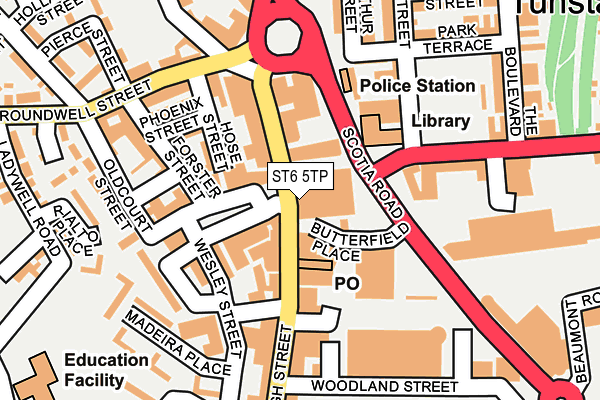 ST6 5TP map - OS OpenMap – Local (Ordnance Survey)