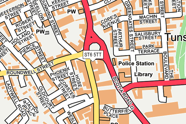 ST6 5TT map - OS OpenMap – Local (Ordnance Survey)