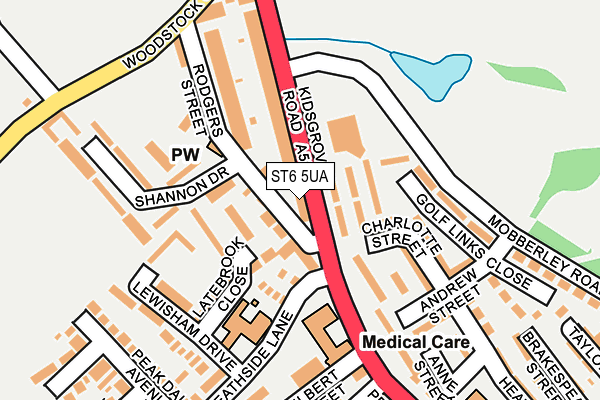 ST6 5UA map - OS OpenMap – Local (Ordnance Survey)