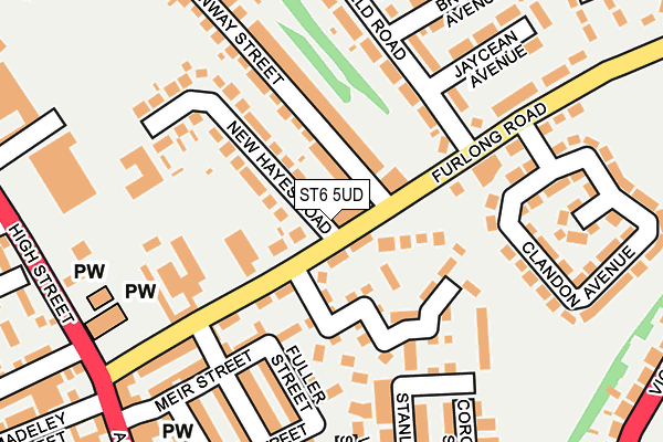 ST6 5UD map - OS OpenMap – Local (Ordnance Survey)