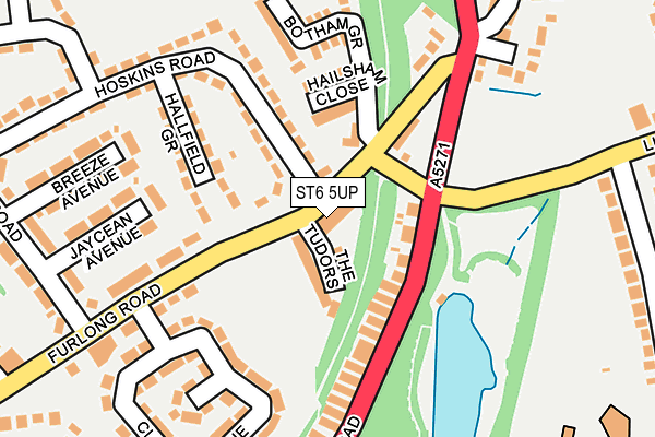 ST6 5UP map - OS OpenMap – Local (Ordnance Survey)