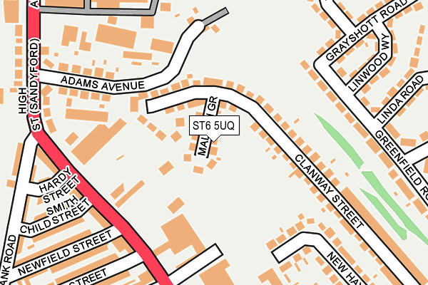 ST6 5UQ map - OS OpenMap – Local (Ordnance Survey)