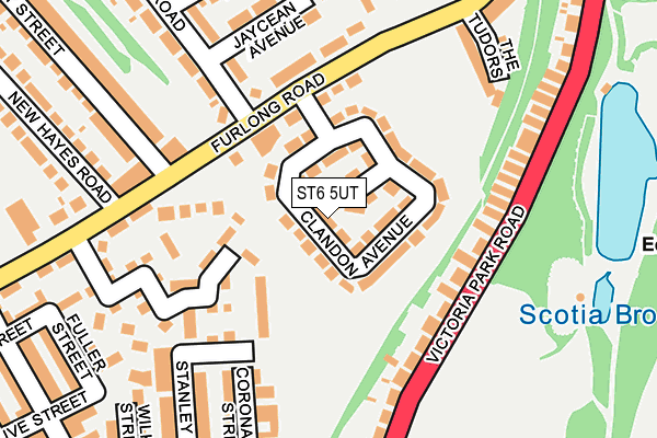 ST6 5UT map - OS OpenMap – Local (Ordnance Survey)