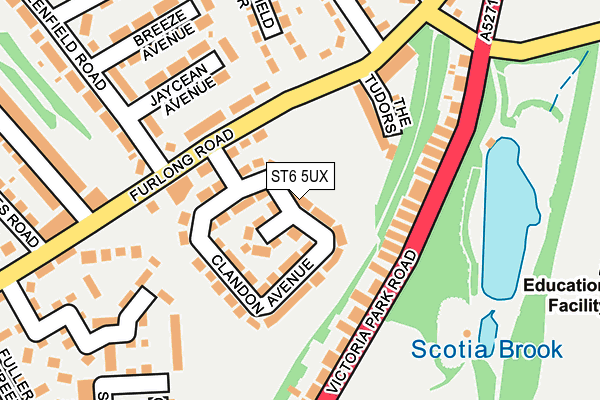 ST6 5UX map - OS OpenMap – Local (Ordnance Survey)