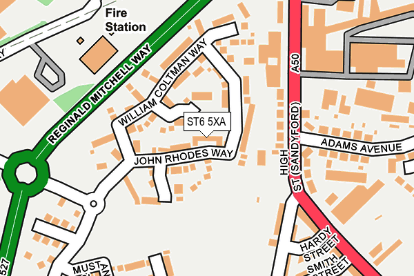 ST6 5XA map - OS OpenMap – Local (Ordnance Survey)