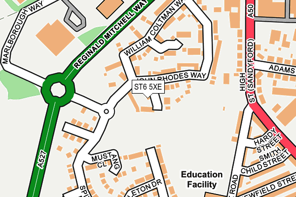 ST6 5XE map - OS OpenMap – Local (Ordnance Survey)