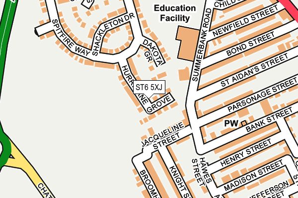 ST6 5XJ map - OS OpenMap – Local (Ordnance Survey)