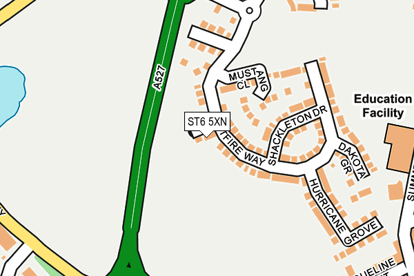 ST6 5XN map - OS OpenMap – Local (Ordnance Survey)