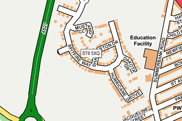 ST6 5XQ map - OS OpenMap – Local (Ordnance Survey)