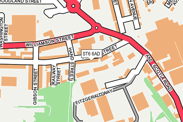 ST6 6AD map - OS OpenMap – Local (Ordnance Survey)