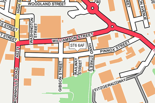 ST6 6AF map - OS OpenMap – Local (Ordnance Survey)