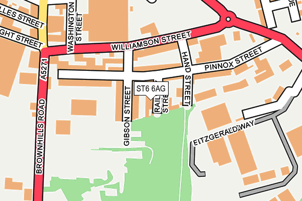 ST6 6AG map - OS OpenMap – Local (Ordnance Survey)