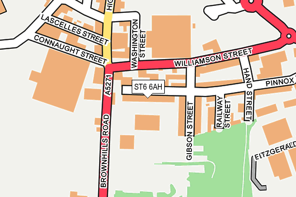 ST6 6AH map - OS OpenMap – Local (Ordnance Survey)
