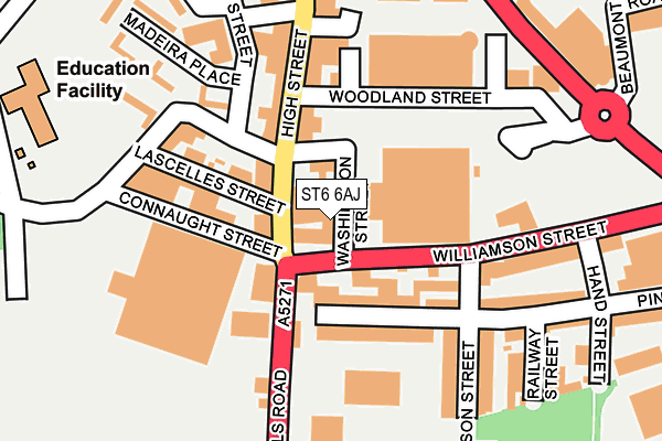 ST6 6AJ map - OS OpenMap – Local (Ordnance Survey)