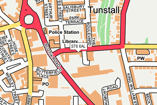 ST6 6AL map - OS OpenMap – Local (Ordnance Survey)