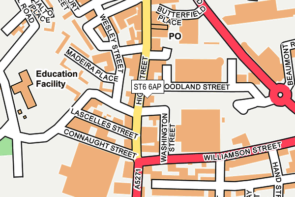 ST6 6AP map - OS OpenMap – Local (Ordnance Survey)