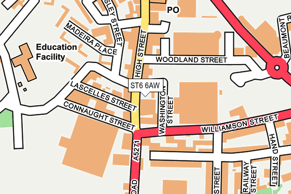 ST6 6AW map - OS OpenMap – Local (Ordnance Survey)