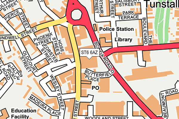ST6 6AZ map - OS OpenMap – Local (Ordnance Survey)