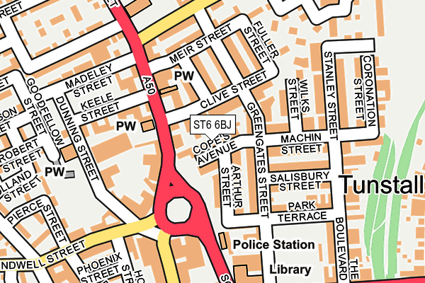 ST6 6BJ map - OS OpenMap – Local (Ordnance Survey)