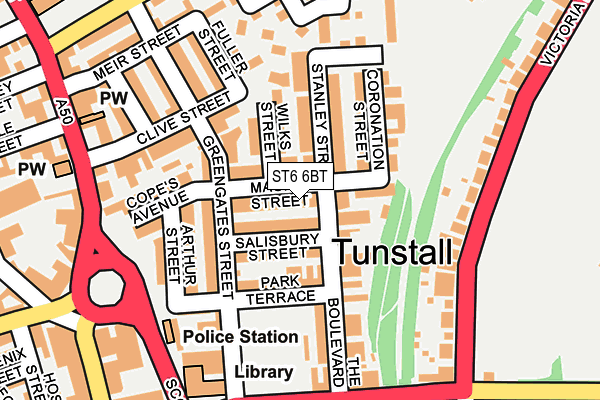 ST6 6BT map - OS OpenMap – Local (Ordnance Survey)