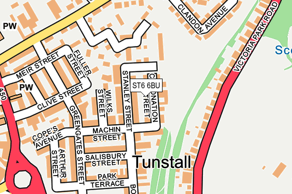 ST6 6BU map - OS OpenMap – Local (Ordnance Survey)