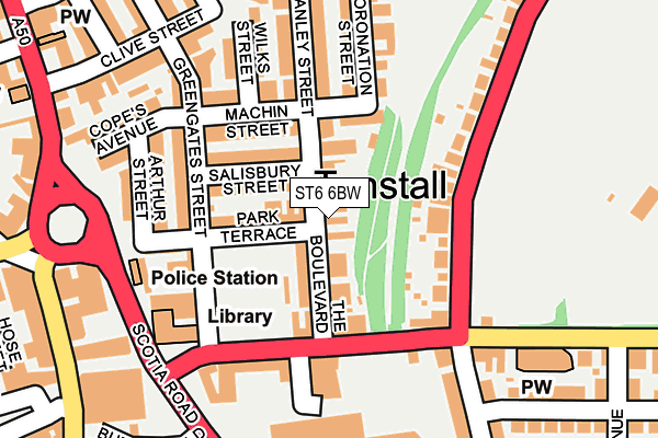 ST6 6BW map - OS OpenMap – Local (Ordnance Survey)