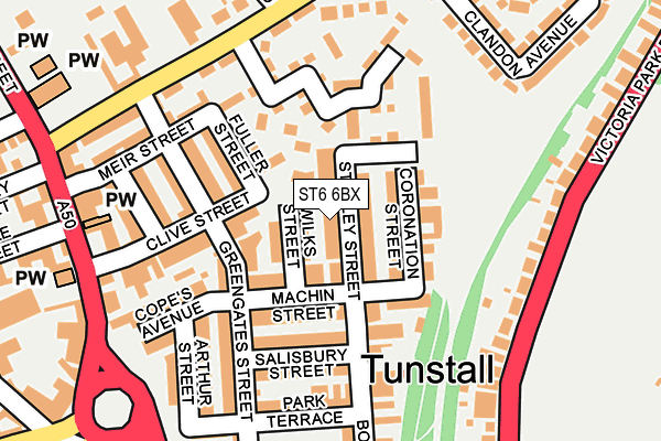 ST6 6BX map - OS OpenMap – Local (Ordnance Survey)