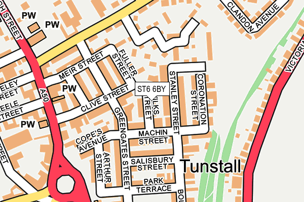 ST6 6BY map - OS OpenMap – Local (Ordnance Survey)