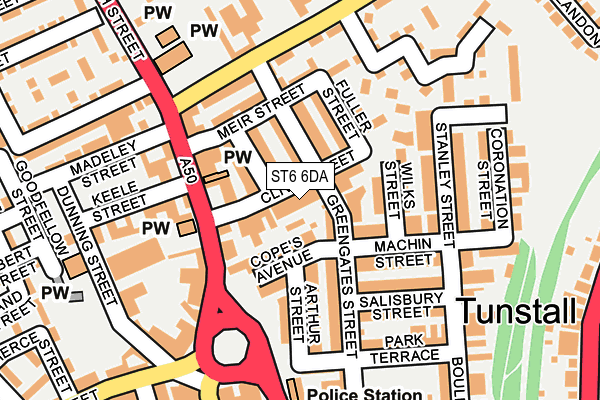 ST6 6DA map - OS OpenMap – Local (Ordnance Survey)