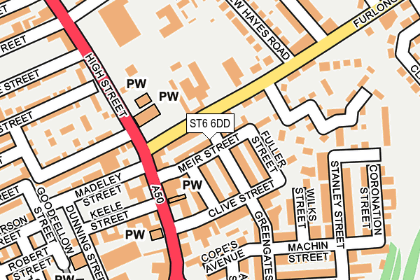 ST6 6DD map - OS OpenMap – Local (Ordnance Survey)