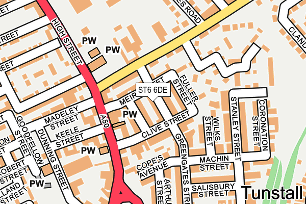 ST6 6DE map - OS OpenMap – Local (Ordnance Survey)