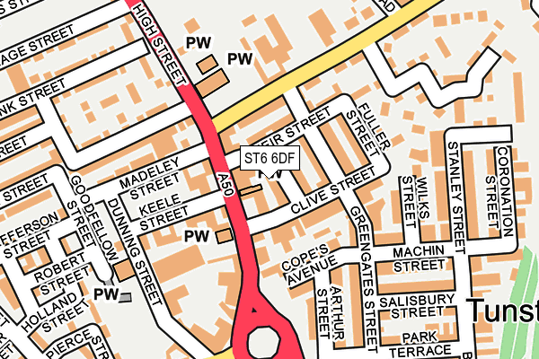 ST6 6DF map - OS OpenMap – Local (Ordnance Survey)