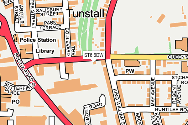 ST6 6DW map - OS OpenMap – Local (Ordnance Survey)