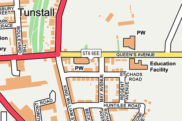 ST6 6EE map - OS OpenMap – Local (Ordnance Survey)