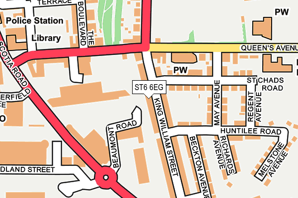 ST6 6EG map - OS OpenMap – Local (Ordnance Survey)