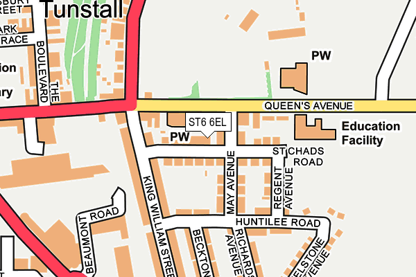 ST6 6EL map - OS OpenMap – Local (Ordnance Survey)