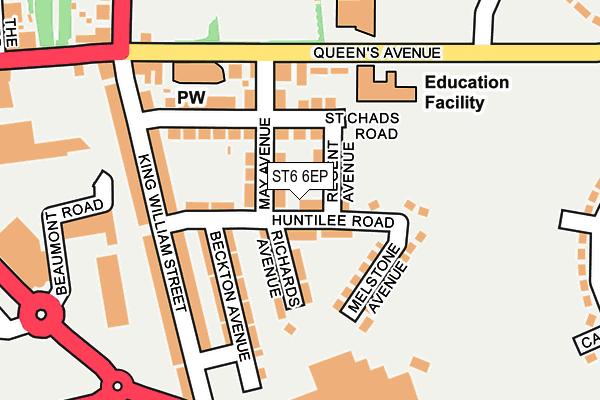 ST6 6EP map - OS OpenMap – Local (Ordnance Survey)