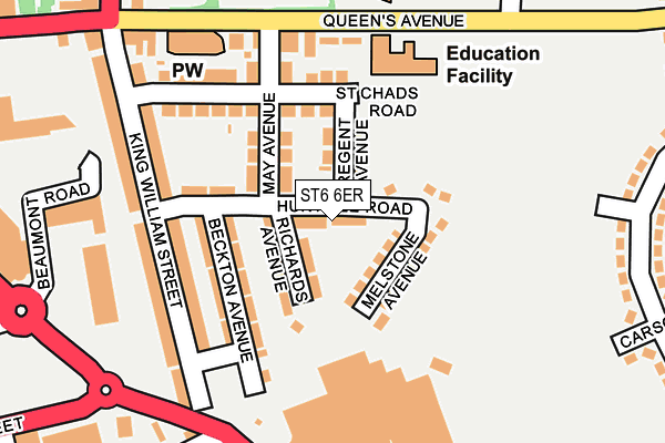 ST6 6ER map - OS OpenMap – Local (Ordnance Survey)