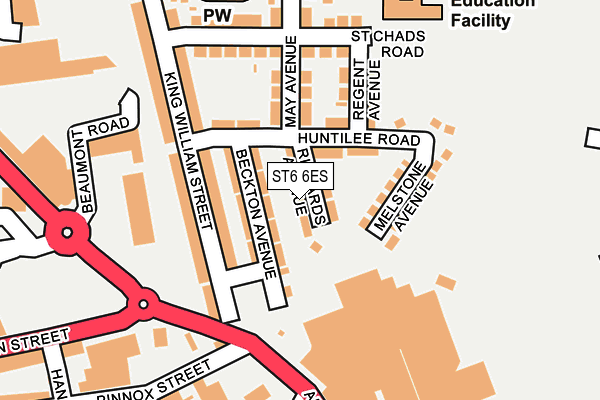 ST6 6ES map - OS OpenMap – Local (Ordnance Survey)