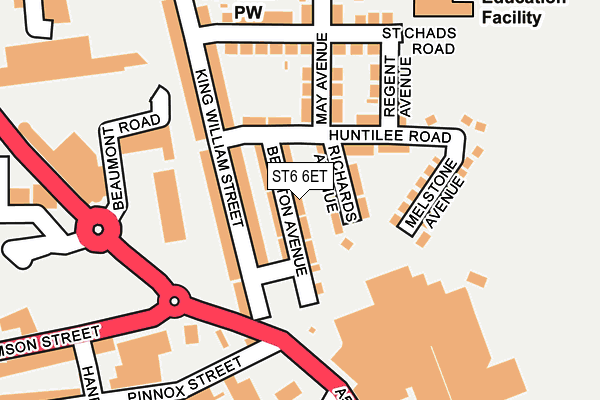 ST6 6ET map - OS OpenMap – Local (Ordnance Survey)