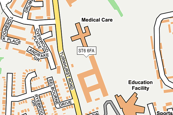 ST6 6FA map - OS OpenMap – Local (Ordnance Survey)