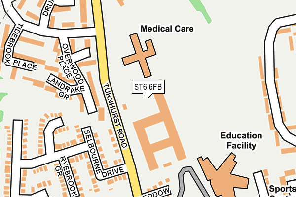 ST6 6FB map - OS OpenMap – Local (Ordnance Survey)